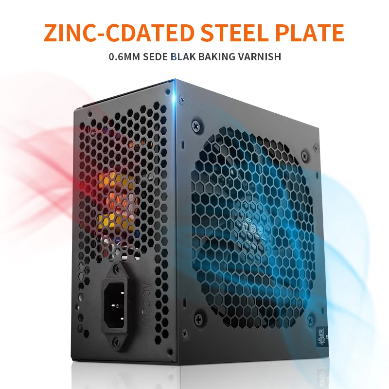 وحدة إمداد طاقة سوداء Aigo AK W PC PC PSU هادئة لل...