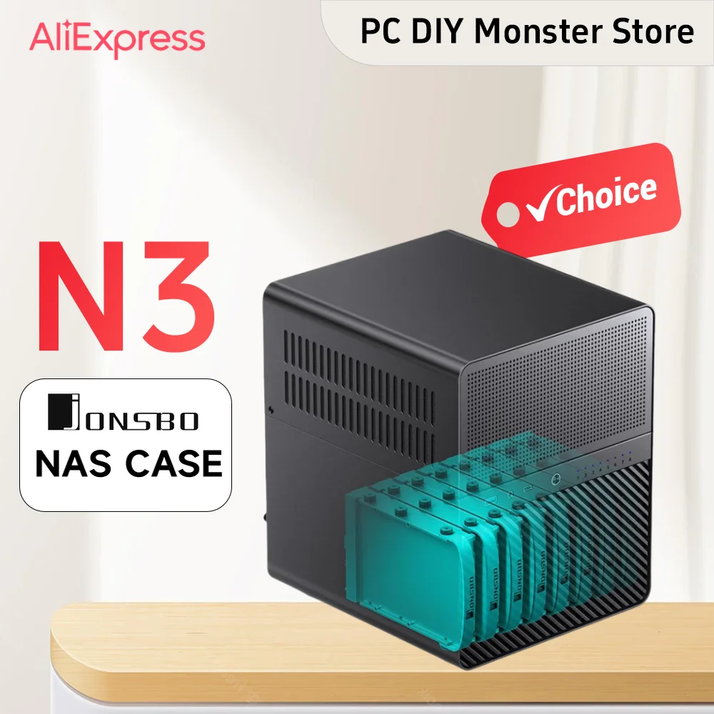 JONSBO N3 NAS Mini Case All-In-One Aluminum ITX Chassis 8Hard Disk Support 130mm CPU Cooler 250mm Graphics Card With 100mm*2 Fan,pc case,pc chassis,computer chassis frame,mini itx desktop case