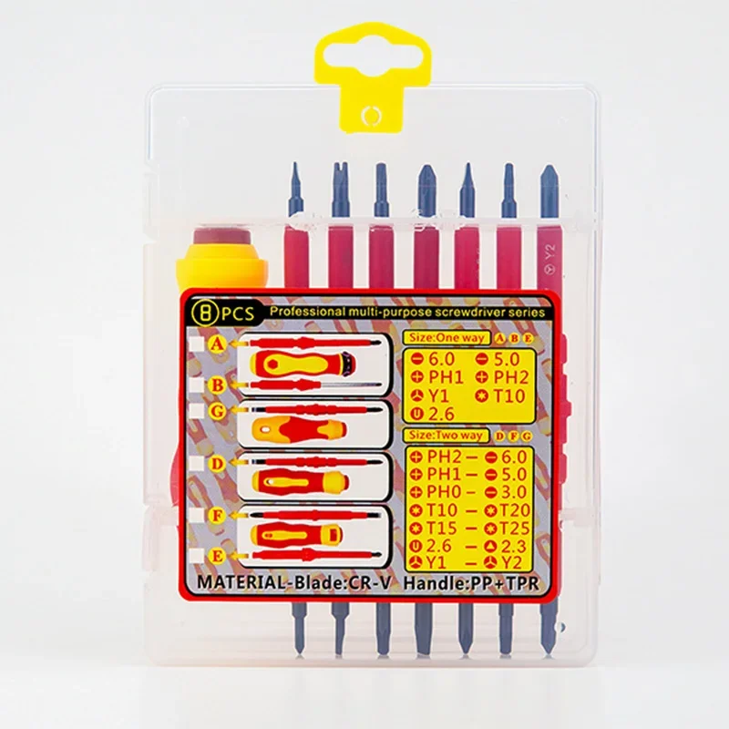 

8 in 1 Electrical Insulated Repairing Maintenance Tools Driver Bit Magnetic Phillips Slotted Screwdrivers Screw Holder