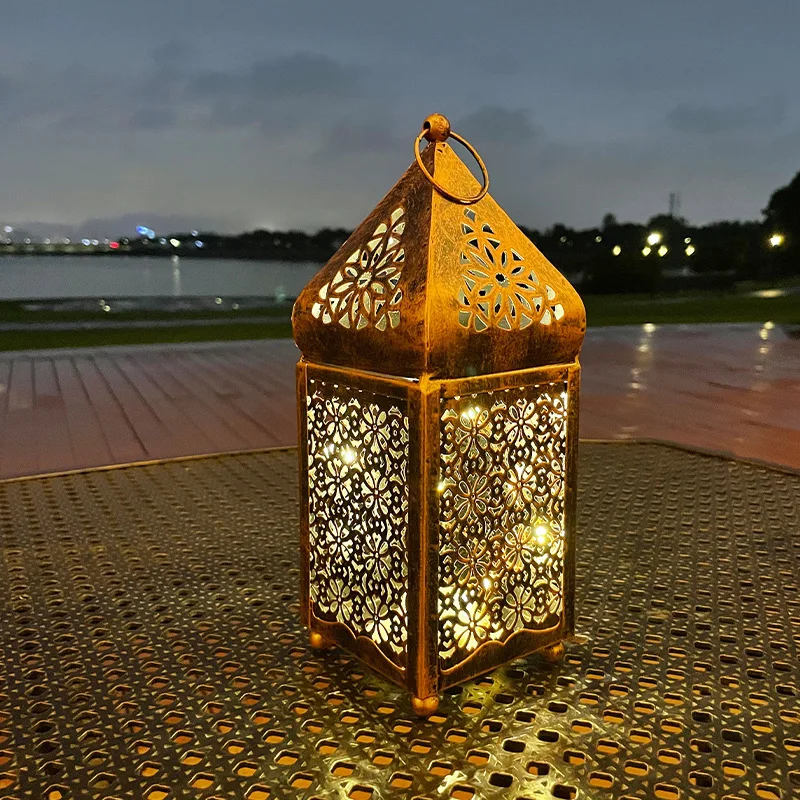 Morocco wrought iron lantern led retro lantern hotel coffee shop home  decoration crafts - AliExpress