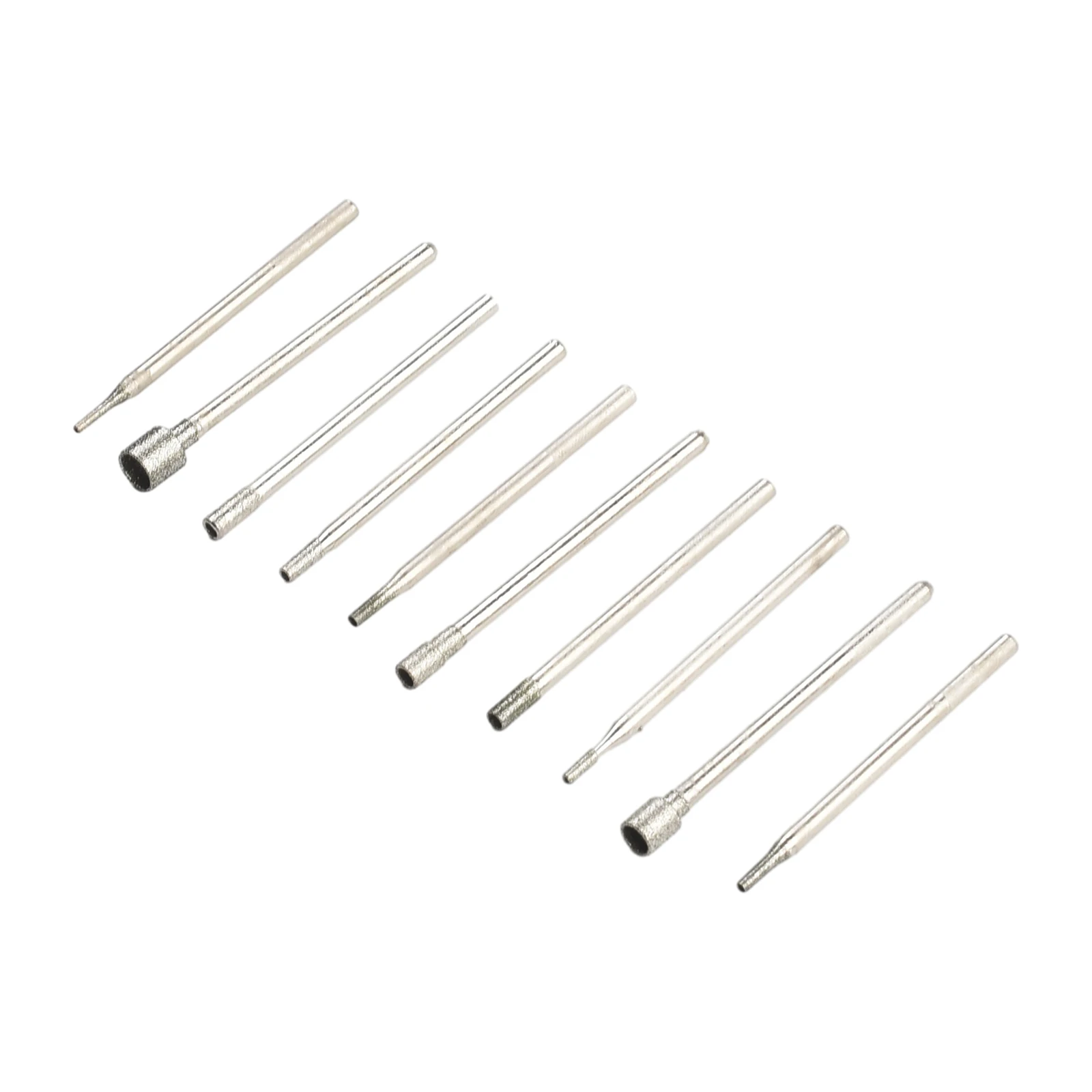 

10Pcs Set 0.8-5mm 2.35mm Shank Diamond Burr Core Bits Grinding For Jade Glass Engraving Hole Head Rotary Tool In Stock Dropship