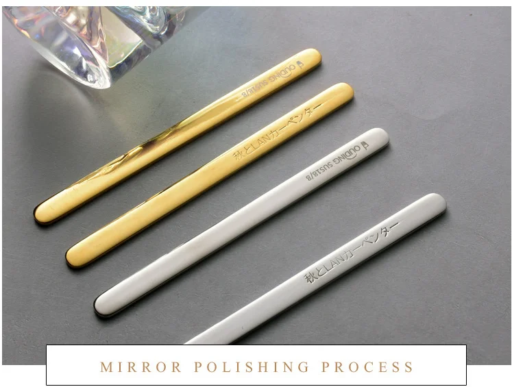Description Picture 6 of itemGold Coffee Stirrer Stainless Steel Creative Coffee Spoon Mix Cocktail Stirring Sticks For Wedding Party Bar Manual Mixing Rod