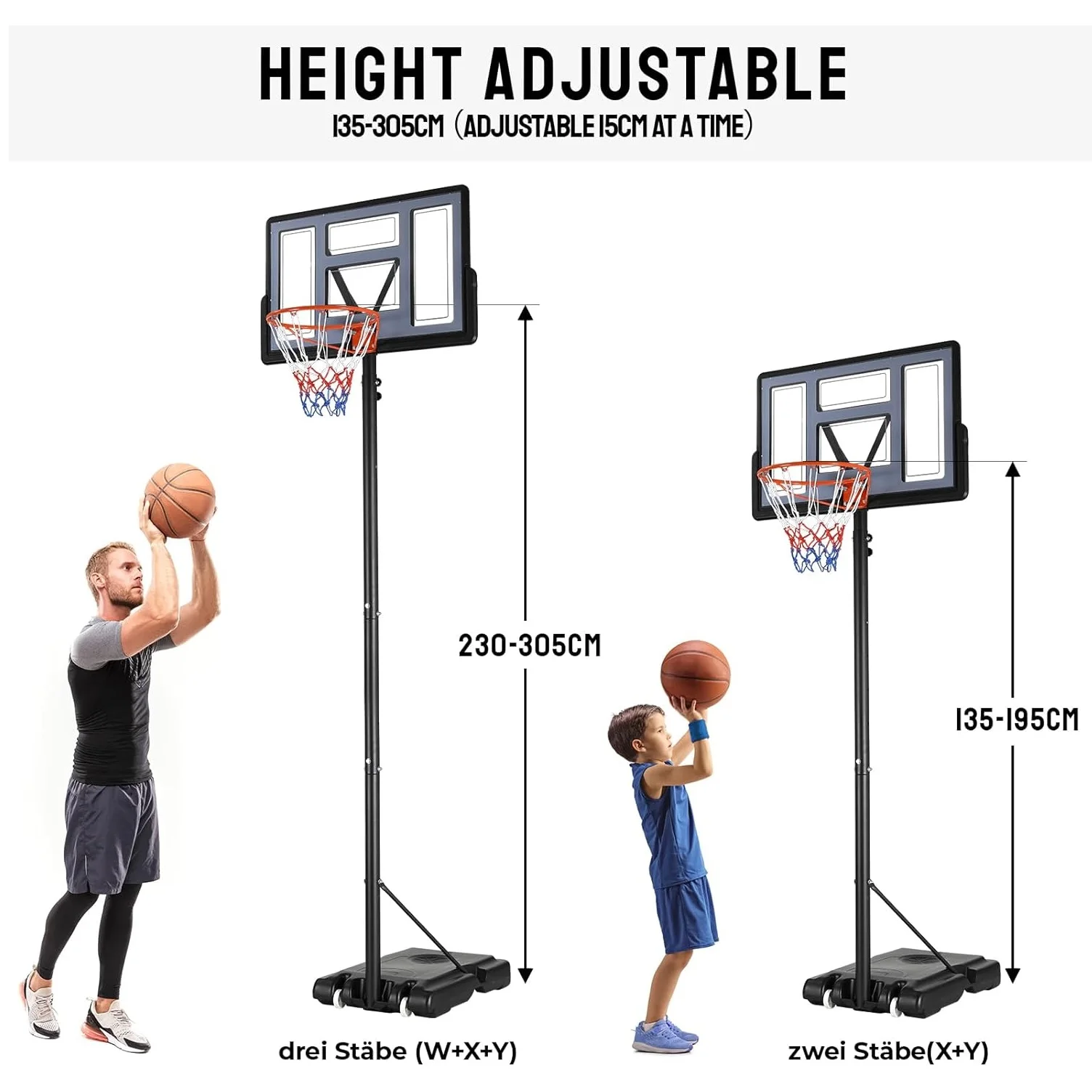 YRHome Panier de basket d'extérieur avec roulettes et support de basket