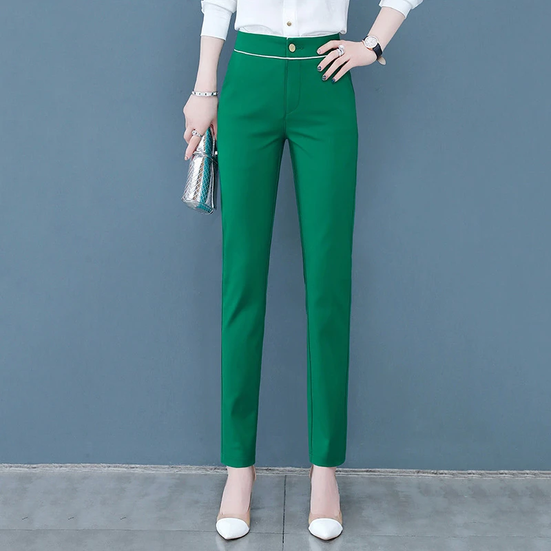 Fashion casual pants women's high waist, versatile, slim and slim, Harlan pants, pop pants capri jeans