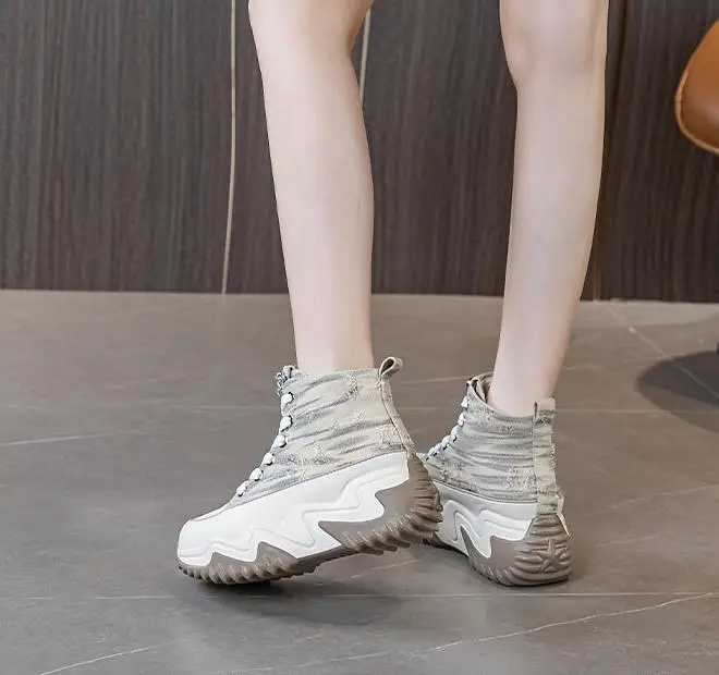 7cm Platform Fashion Ladies Sneakers - true deals club