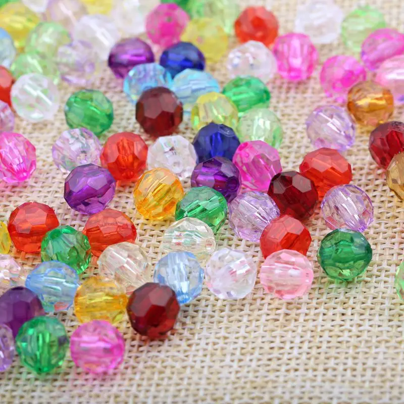 DIY 수제 비즈 재료 팩, 투명 코너 비즈, 아크릴 루즈 비즈, 직조 모조 크리스탈 비드 커튼 매트, 8mm, 32 컷