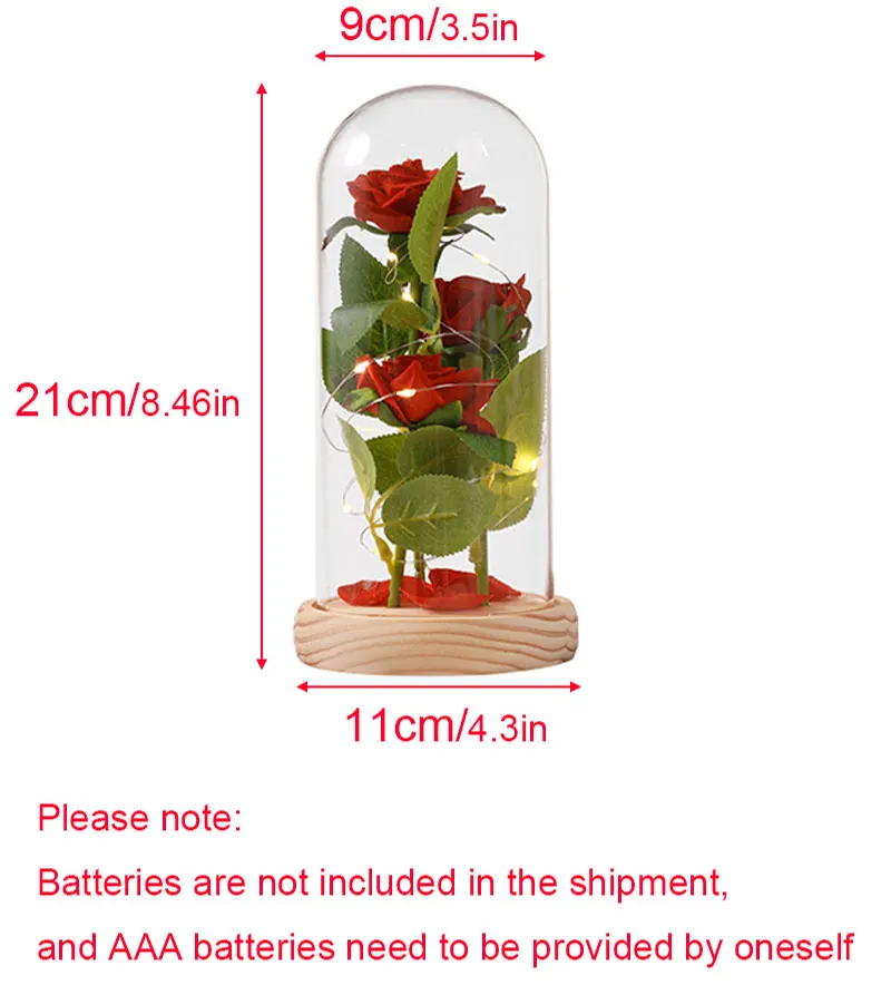 LED Galaxy Eternal Rose Glass Dome Overview