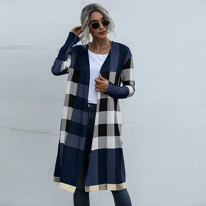 Ladies Long Sleeve Jacket Coat Outwear Spring Autumn Casual Female Women Knitted Long Trench Coat Overcoat Capes Plus Size