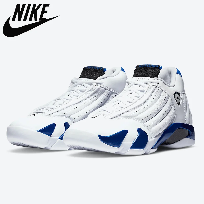 NIKEAirJordanRetro14authenticmenBaseballshoeswhiteHyperRoyal