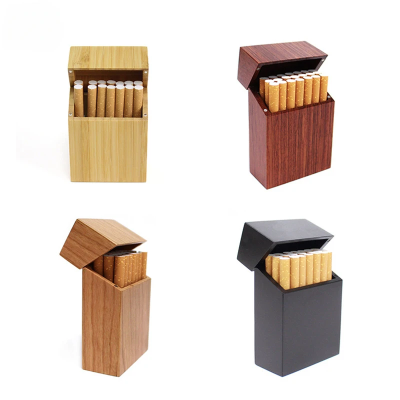 

Portable wooden tobacco cigarette box flip cover tobacco box and cigarette accessories