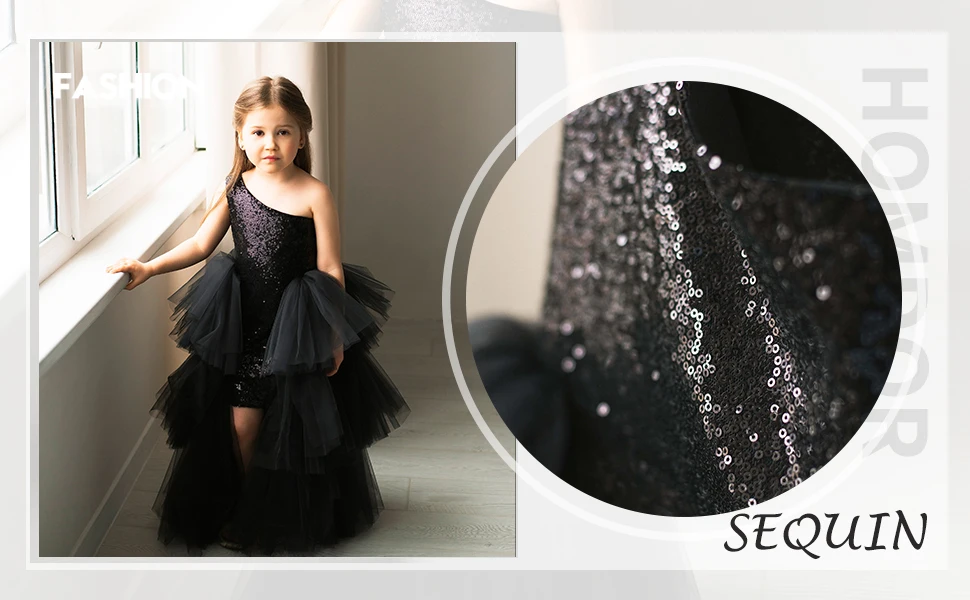 High Low Blumenmädchenkleider Pailletten Lagen Ballkleider