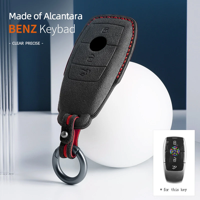 Alcantara Car Key Case Cover Per Mercedes Benz W176 W177 W205 W206 W212 W213 W222 W223 W167 W463 X166 A C E S G Cls Glc Sl Class