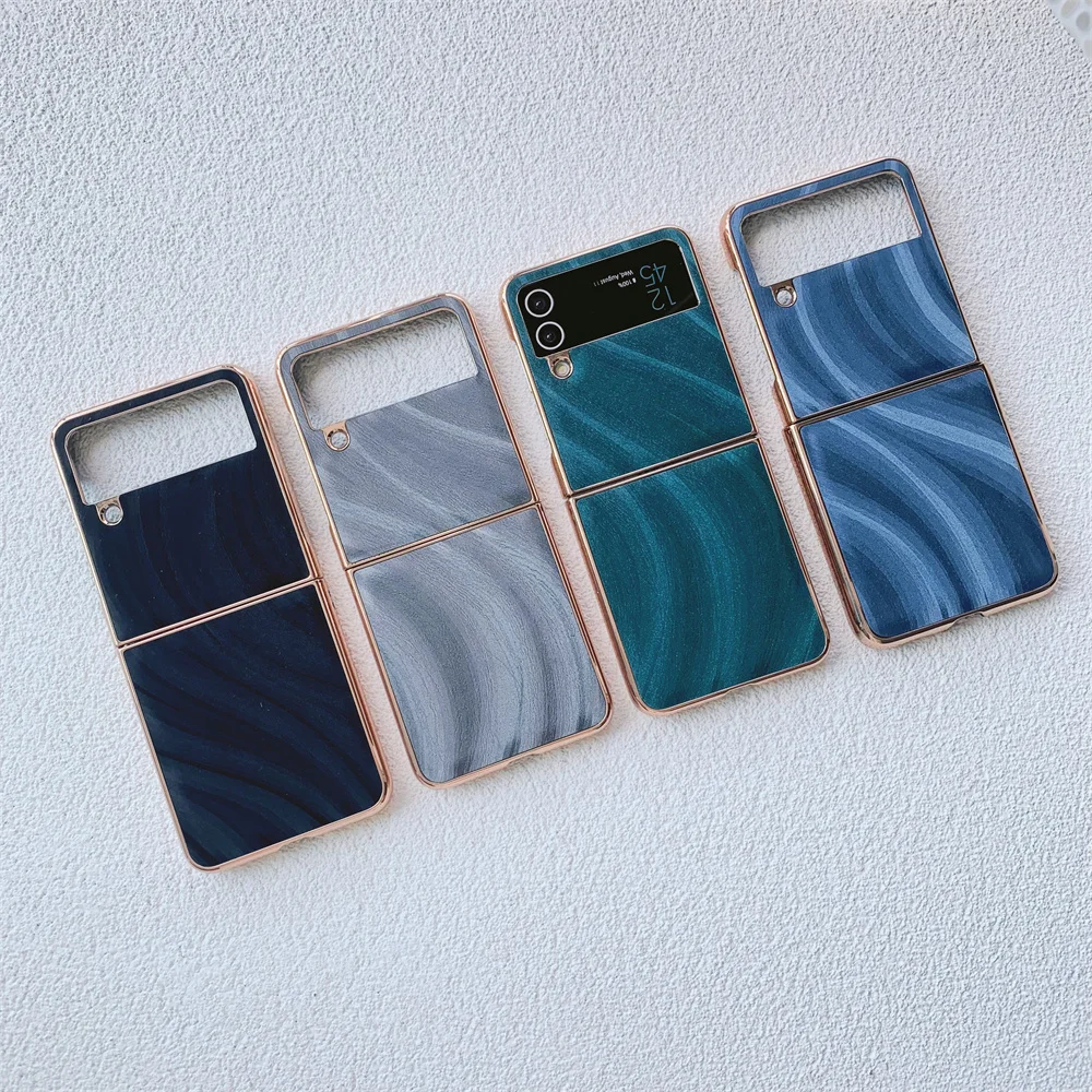 

Чехол для Samsung Galaxy ZFlip3 Zflip4 ZFold3 4 с позолоченными краями