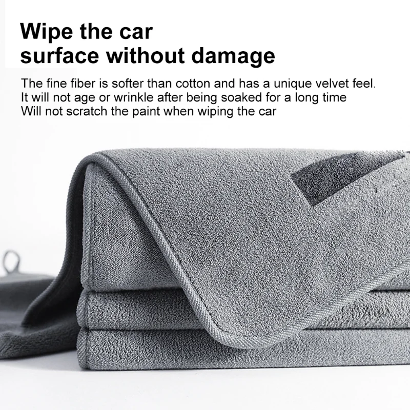 Microfiber Car Towel Double Layer Plush Water Absorption Car Wash Drying