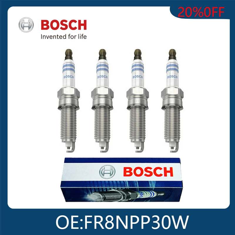 

BOSCH Original Genuine 4pcs Platinum Spark Plugs Auto Part For Peugeot 3008 Fengshen AX7 Citroen C5 Hyundai 0242230602 FR8NPP30W