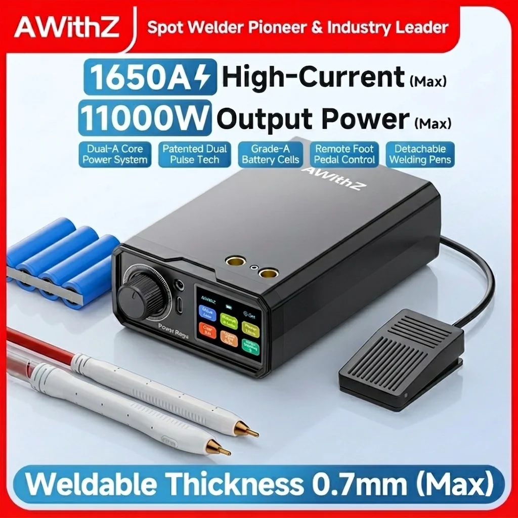 AWITHZ Portable Battery Spot Welder DIY Mini Welding Machine UK3, 18650 Lithium Battery Pack Welding Tool 10000mAh Weldable 0.7mm