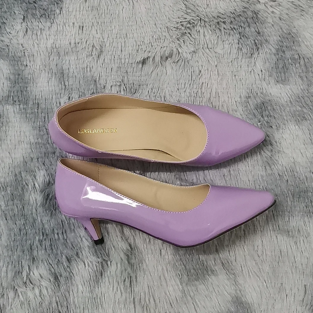 New Women Pumps Classic Sexy Pointed Toes 5cm Low Med Kitten High Heels Spring Brand Design Black Dress Wedding Shoes Large Size 3