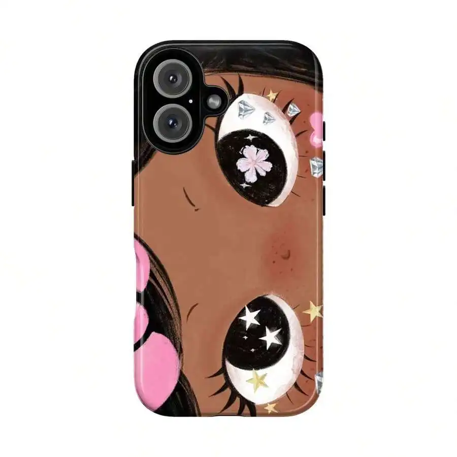 Dreamy INS Glittering Big Eyes Comic Girl Lovely , Kawaii Big Eye Anime iPhone 17 16 15 14 13 12 1