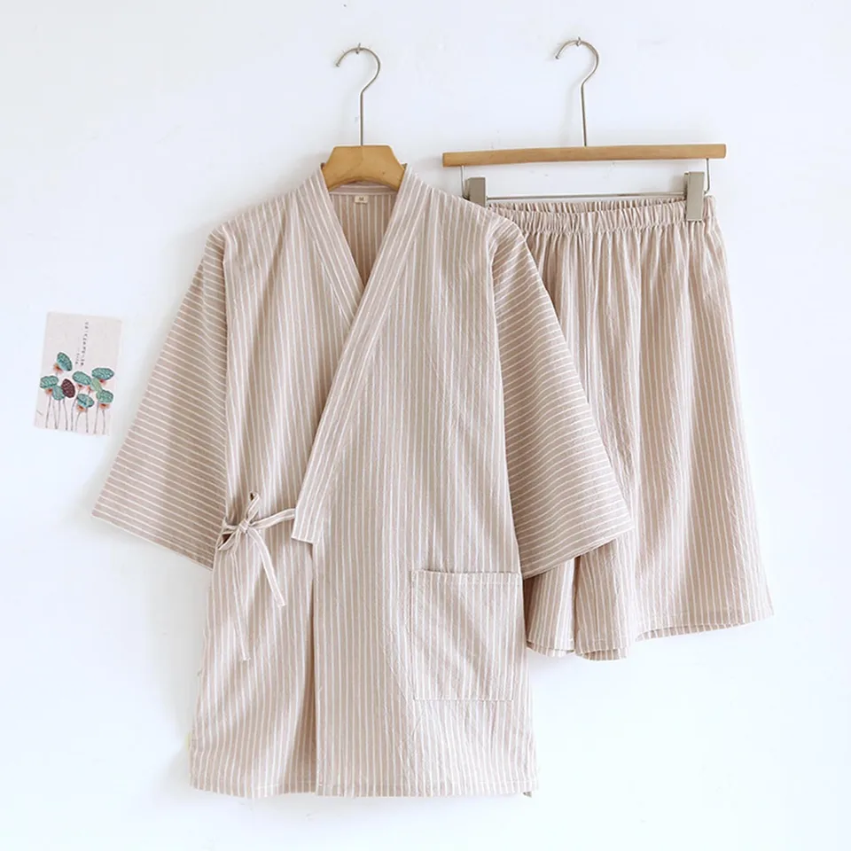 Men's Soft Breathable Yukata Kimono Pants Set