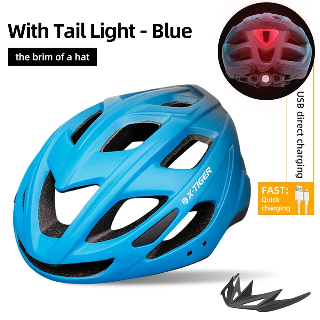 X-TIGER Casco de Ciclismo con Gafas y Luz LED para Bicicleta de