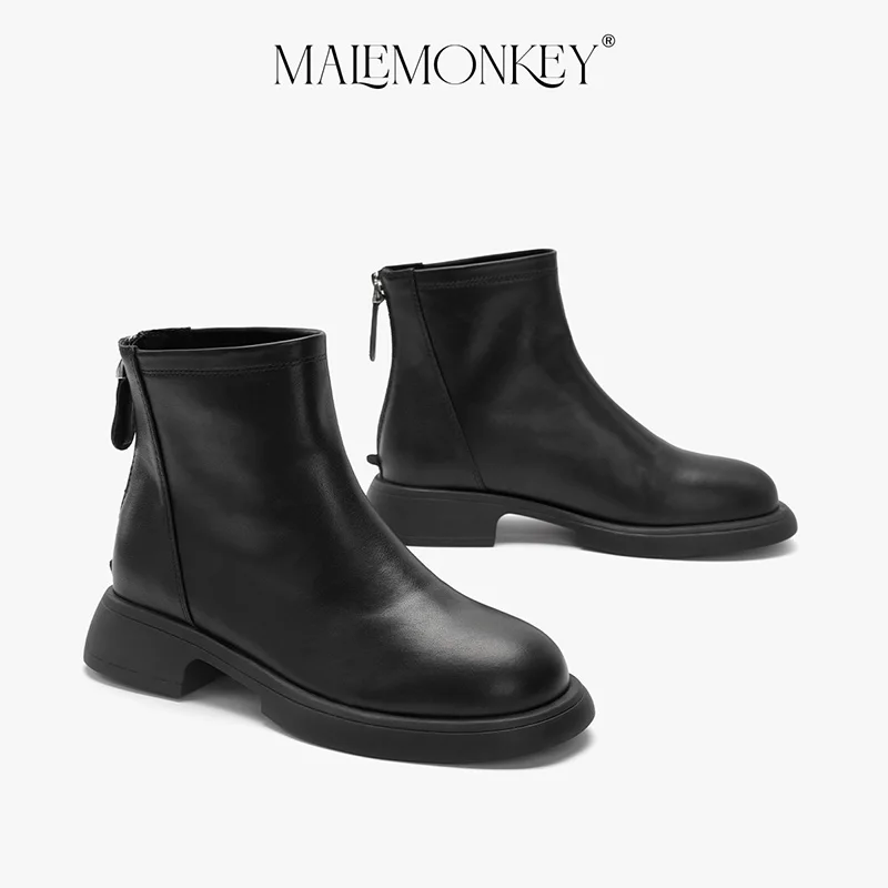 

Designer Boots Women Cow Leather Chelsea Boots New 2022 Fashion High Qualtiy Round Toe Zipper Non-slip Female Shoes Handmade