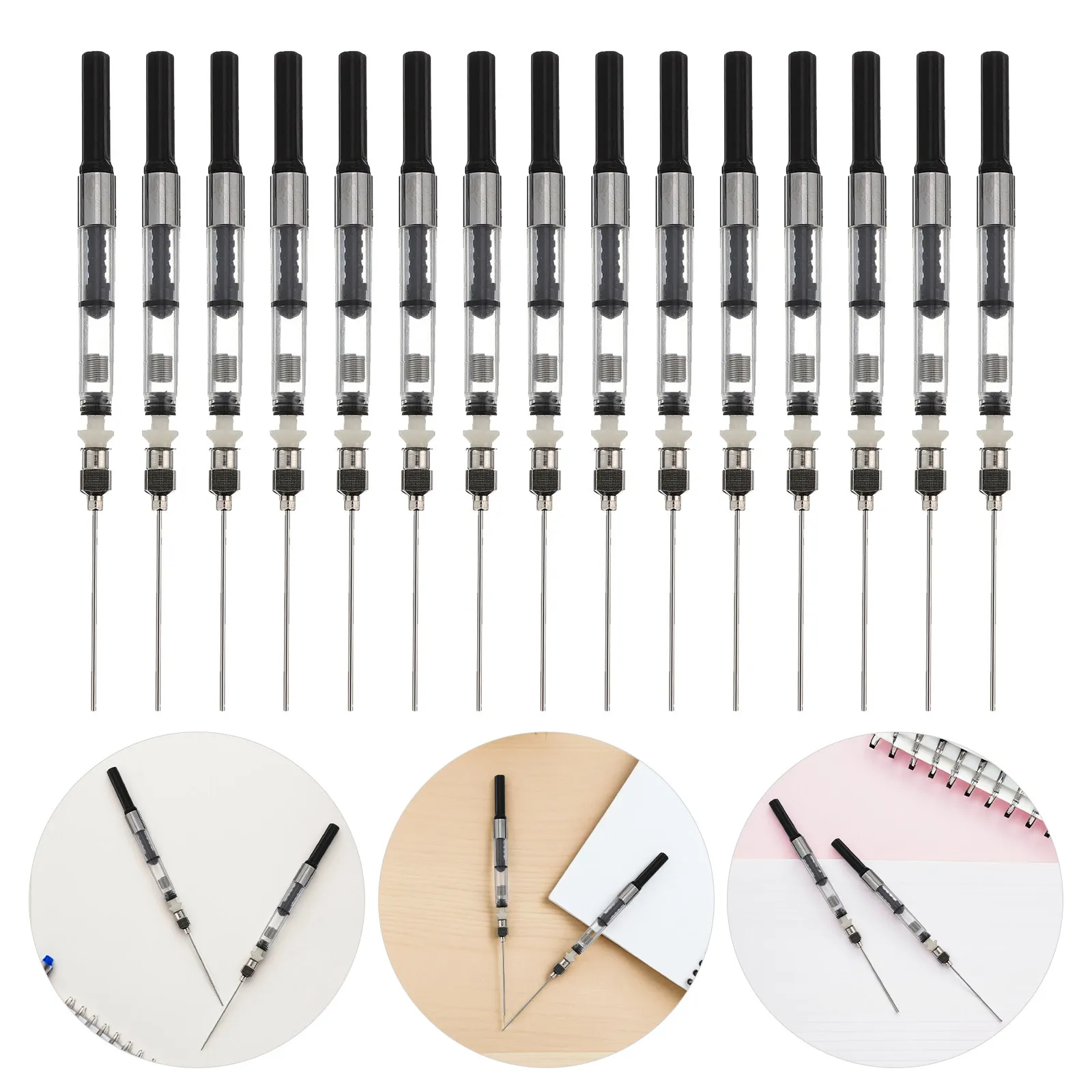 20Pcs 만년필 잉크 주사기 흡수기 스프링 변환기 호환 3.4 2.6mm 카트리지 ..