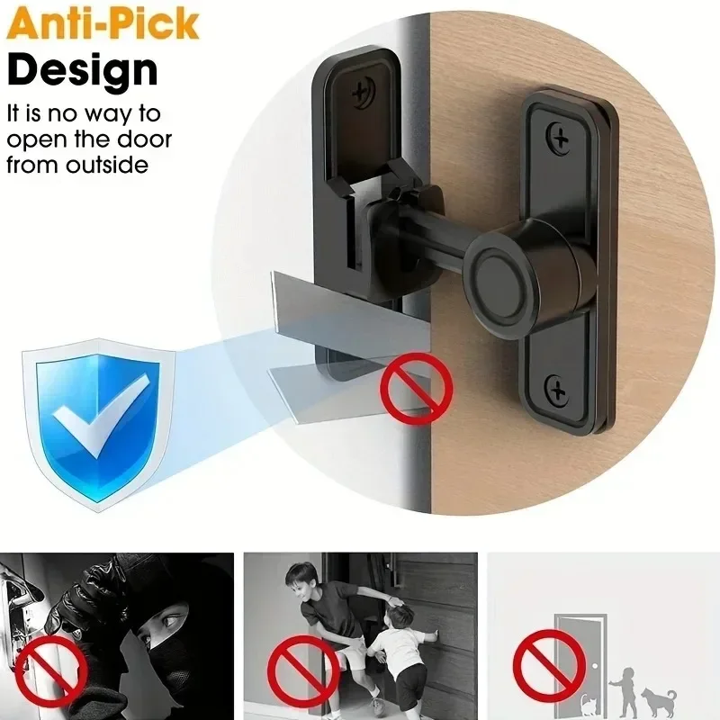 Zinc Alloy Door Buckle Sliding Window Door Lock Handle Metal Latch Protective Lock with Screw Home Security Door