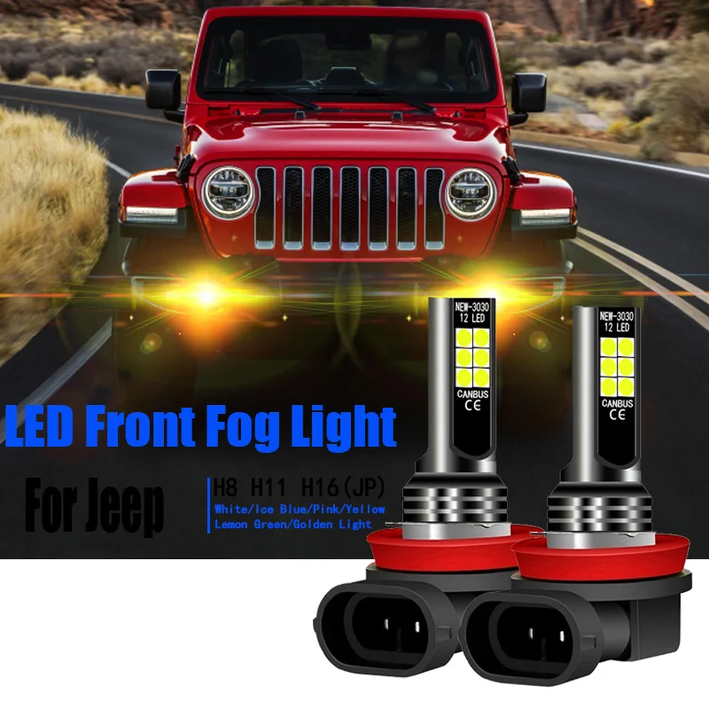 2pcs LED Front Fog Light Bulb Lamps H11 For Jeep Cherokee KL Compass Grand Renegade 2014 2015 2016 2017 2018 2019 2020 |