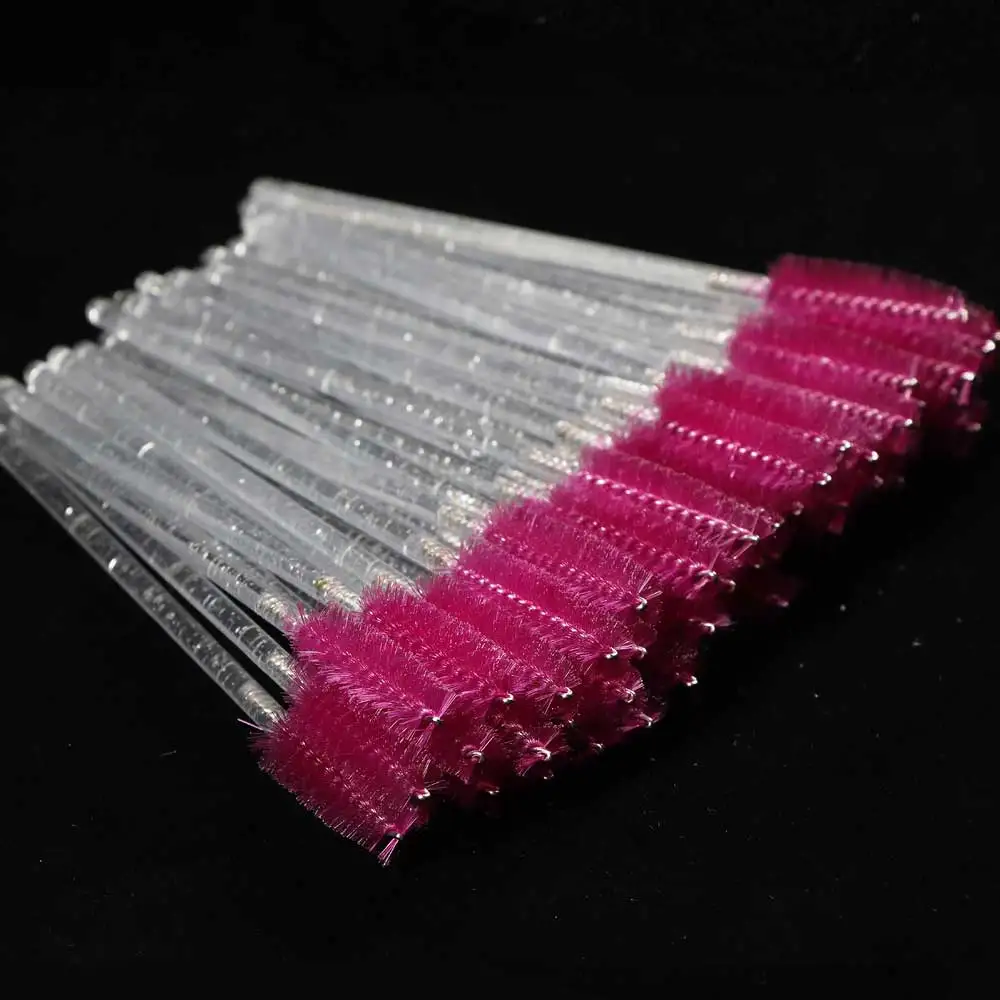 50-Pack Disposable Crystal Eyelash Brush and Comb Set - Professional Makeup Beauty Tool