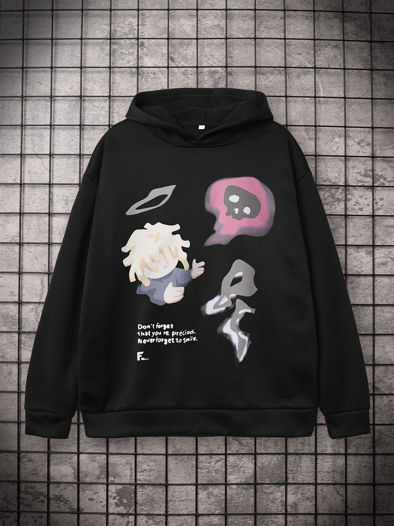 

Sycpman Cartoon Printed Hoodies for Men Autumn and Winter Couples Loose Pullover Women's Casual Hoodie Streetwear