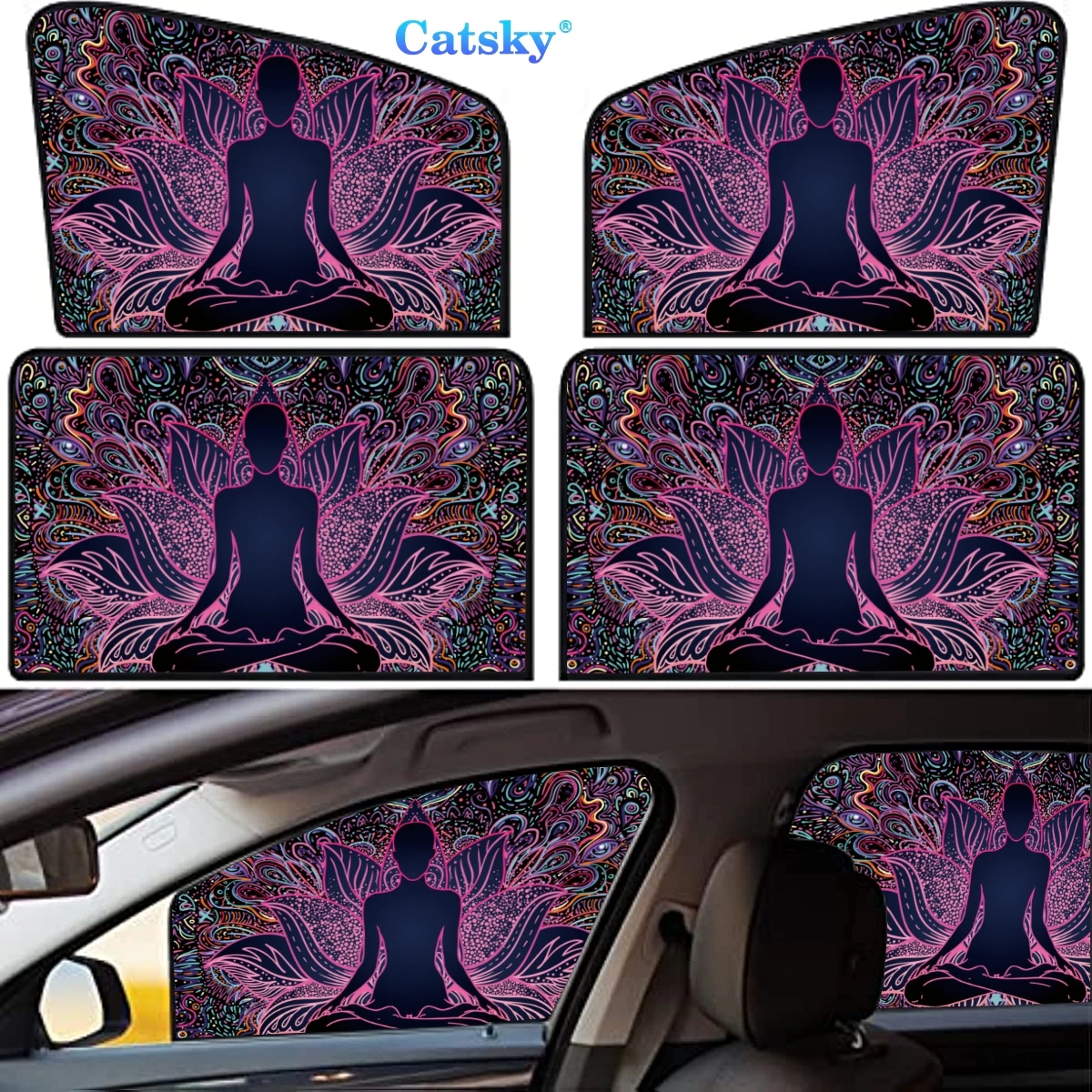 

4 Pieces Privacy Car Window Sun Shades Magnetic Blackout Car Window Covers Car Curtains Car Window Sun Shades Covers Auto