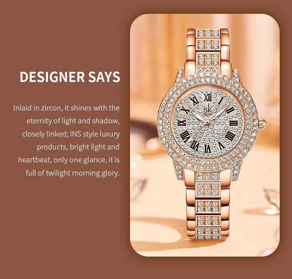 Reloj de cuarzo para mujer elegante moda lujo y diamantes_voghion.com