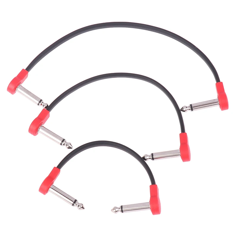 

10cm/15cm/20cm Guitar Patch Cable Portable Instrument Effects Pedal Patch Cable Guitar Pedal Cables Right Angle Plug 1pcs