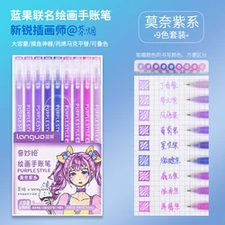 Kawaii Morandi Gray Multi-Color Gel Ink Pen Set - Vintage Marker & Ballpoint Stationery Gift (F)