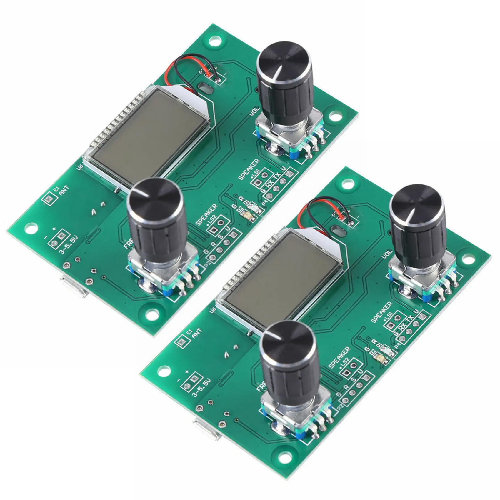 

2X FM Radio Receiver Module 87-108MHz Frequency Modulation Stereo Receiving Board with LCD Digital Display 3-5V DSP PLL