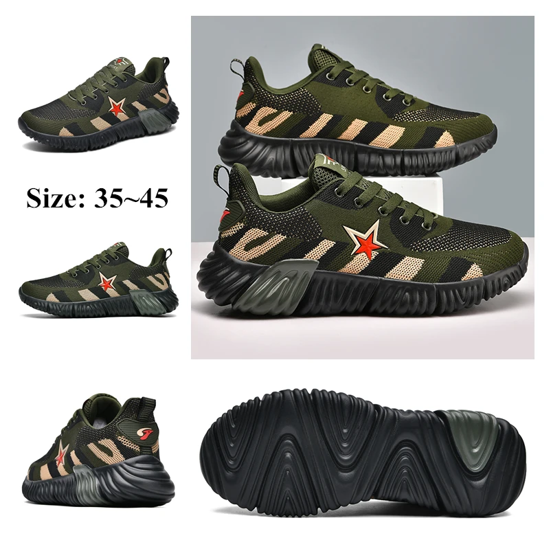 

Couples Camouflage Breathable Sneakers Women's Sports Shoes Outdoor Non-slip Army Training Shoes for Men Trekking Hiking Shoes