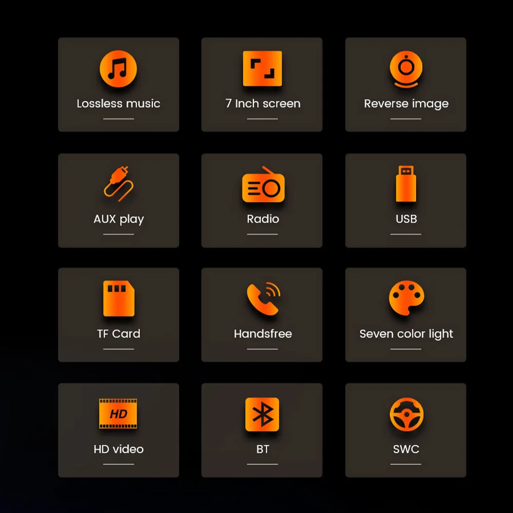 2Din 7inch Car Radio for Universal MP5 Player Touch Screen DVD Video Multimedia Player Support Carplay Android Auto BT RDS FM TF