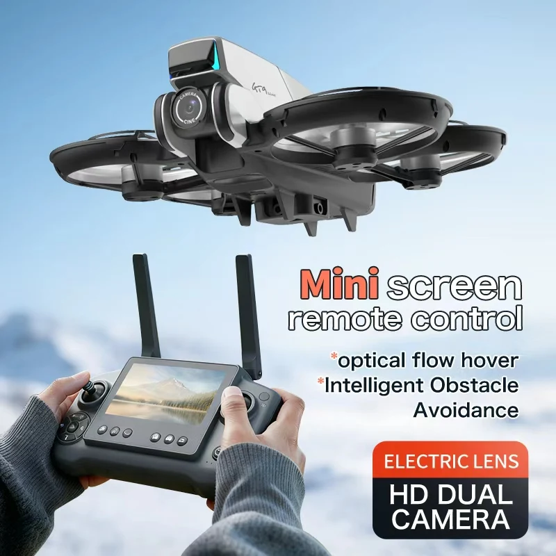 Drone télécommandé avec caméra 4K WiFi en vol, stabilisation EIS et maintien de hauteur actifs
