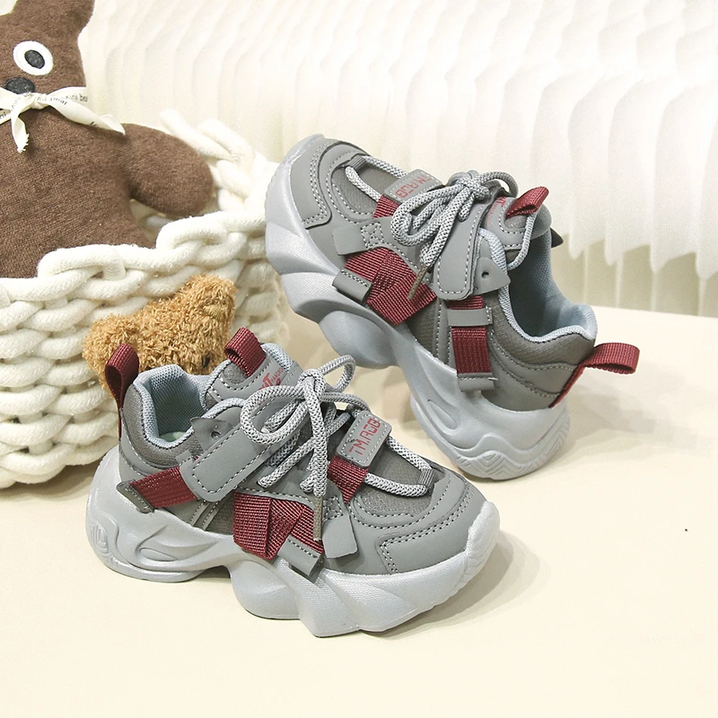 Children's Sneakers for Boys School Classic Girls Fashion Sports Shoes Non-slip Hook Loop Kids Causal Chunky Basketball Shoes