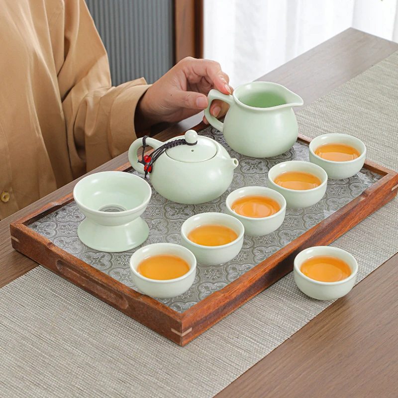 Chinese Kung Fu Teaset Ceramic Household Teapot Set Outdoor Travel Tea Cups of Tea Ceremony Teacup Fine Gifts Accessories