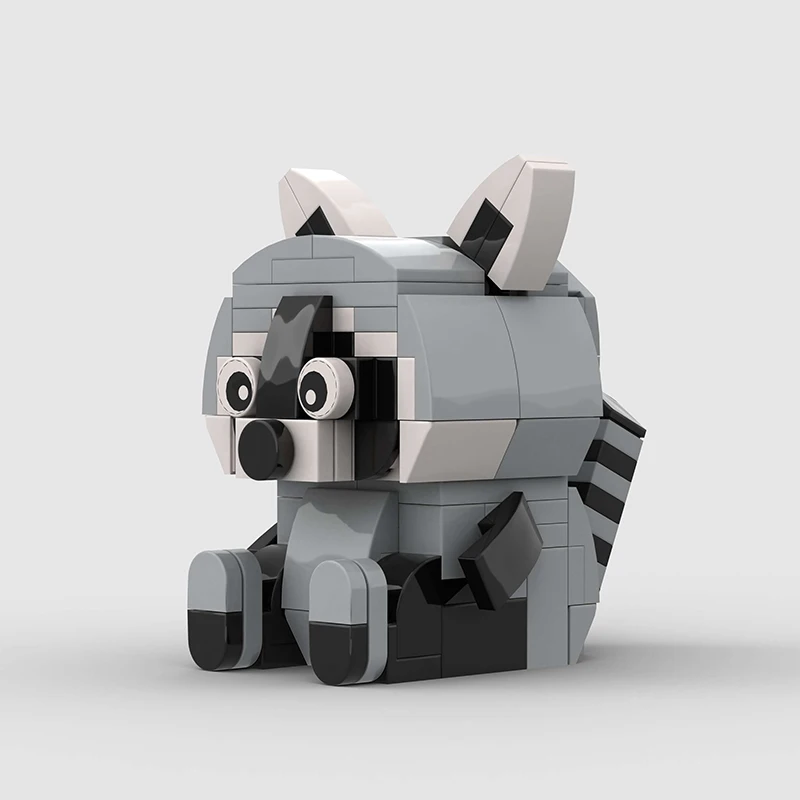 MOC Cute Animal Raccoon Building Blocks Set DIY Educational Building