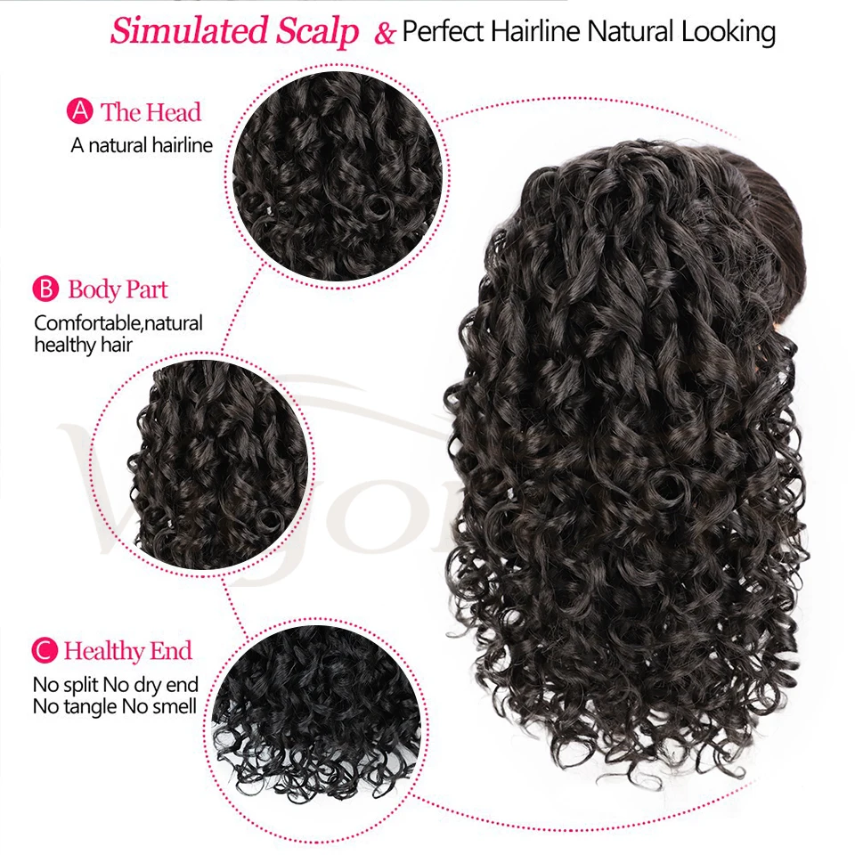Synthetic Drawstring Puff Ponytail Afro Kinky Curly Hair Extension Synthetic Clip in Pony Tail African American Hair Extension