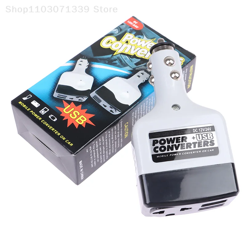 USB 자동차 파워 컨버터 DC 1224V  AC 220V 자동차 인버터 전화 인버터 12V 범용 전력 변압기 휴대 전화 충전기 USB 포트