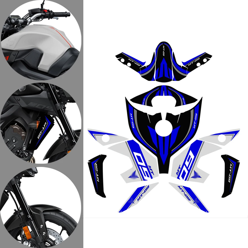 For Yamaha MT09 MT 09 FZ SP Motorcycle Tank Pad Body Fairing Fender Protector Stickers 2017 2018 2019 2020 2021 2022 2023