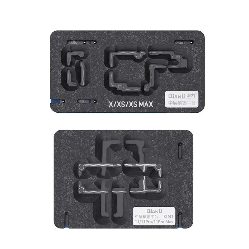 

Qianli Motherboard Middle Layer Board Plant Tin Platform BGA Reballing Stencil Kit for iPhone X XS XSMAX 11 12 13 Pro Max Repair