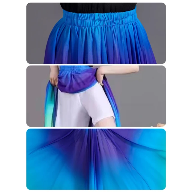 Gonna Danza Del Ventre 720 Gradi - In Chiffon E Raso, Strati Volant, Elastica In Vita - Foto 11