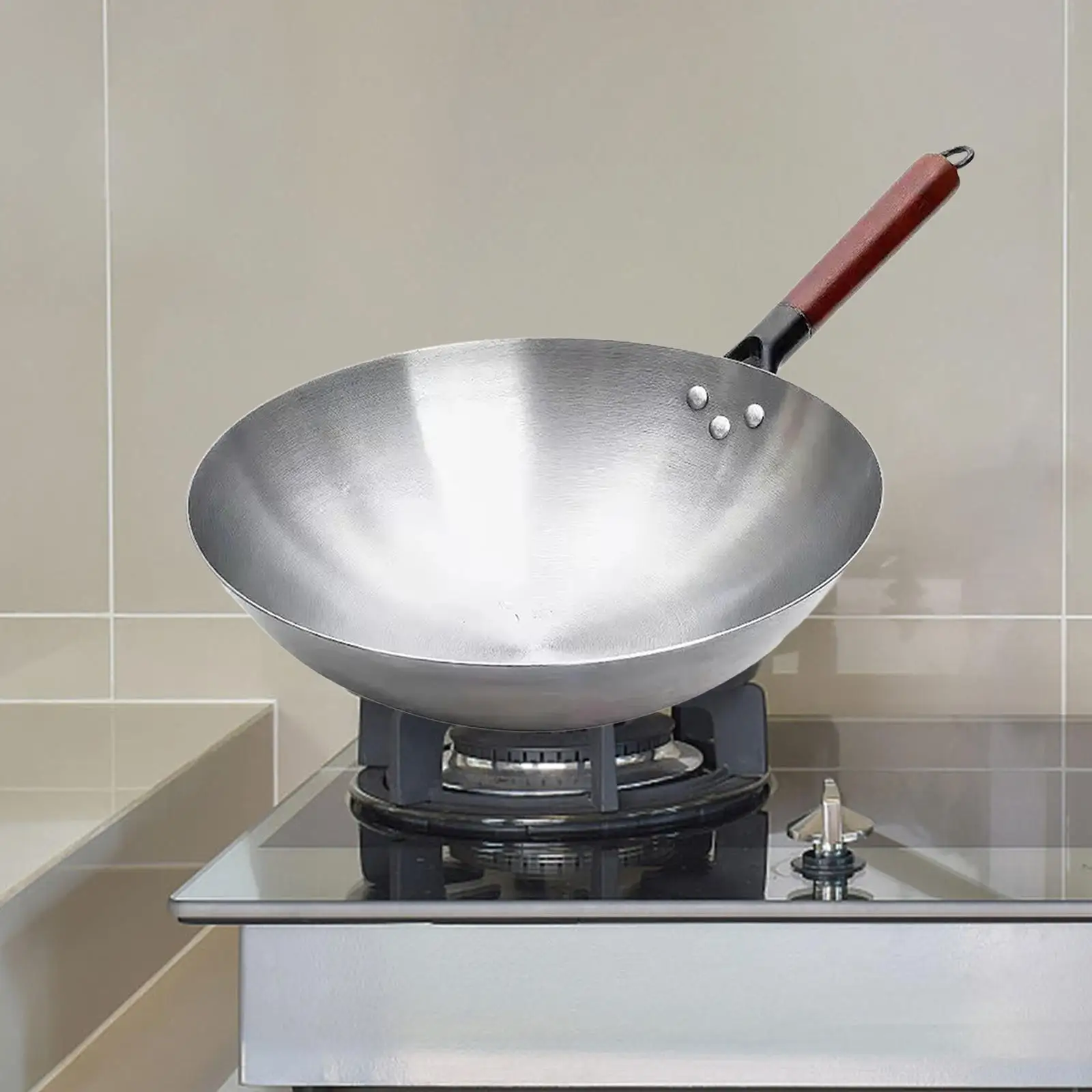 Frying Pan Nonstick Skillet Multifunctional Iron Food Stalls Portable Household Restaurant Lightweight Omelette Pan Wok Pan