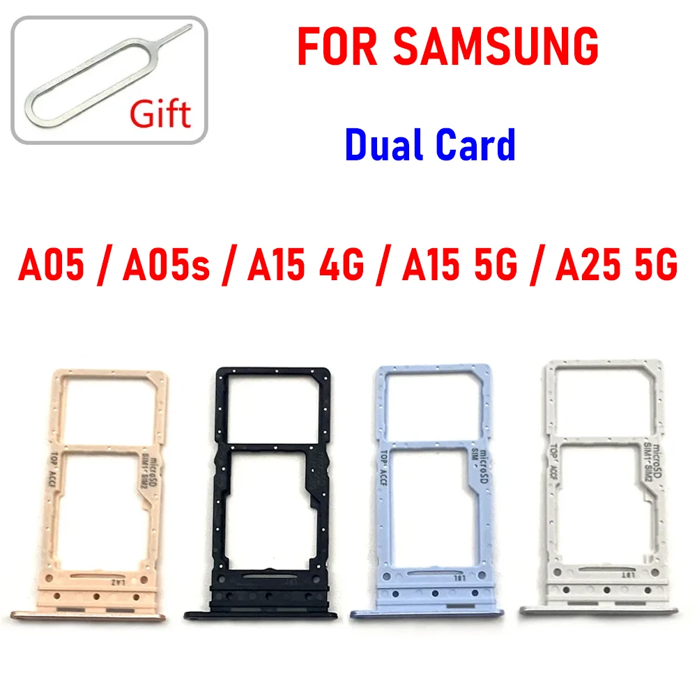 새로운 테스트 된 듀얼 카드 SIM 카드 슬롯 SD 카드 트레이 칩 서랍 홀더 어댑터 교체 부품 삼성 A05 A05S A15 4G A25 5G