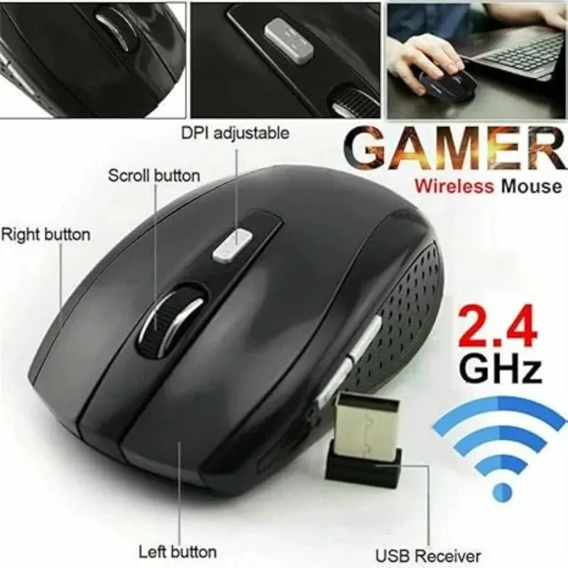 Souris Gamer Sans Fil 2.4 GHz - DPI Réglable - Récepteur USB