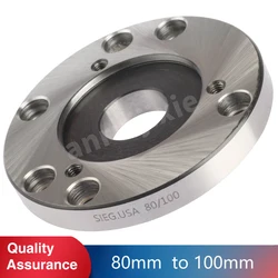 80mm to 100mm Mini Lathe Convertible Flange,3 Jaw Chuck Transfer to 4 Jaw Chuck Flange S/N:50013
